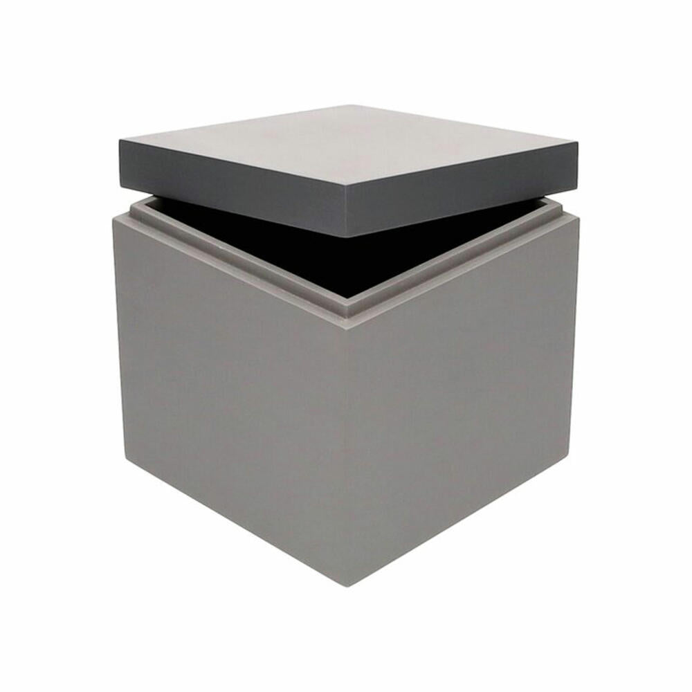 Gift Company Box Neo S, Aufbewahrungsbox, MDF, Grau / Dunkelgrau, 13 x 13 cm, 1218003004