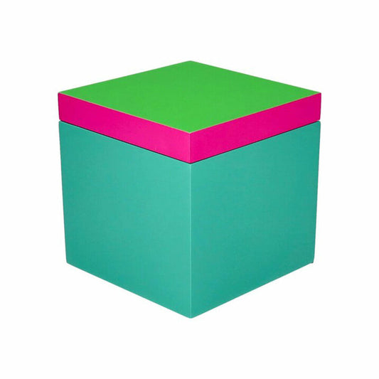 Gift Company Box Neo S, Aufbewahrungsbox, MDF, Neon Grün / Neon Pink / Türkis, 13 x 13 cm, 1218003084