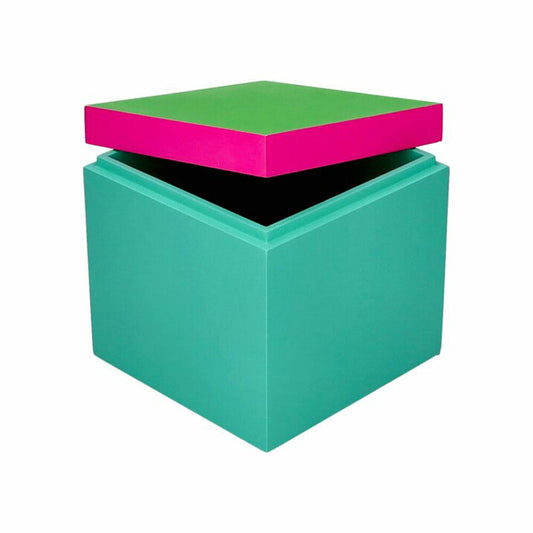 Gift Company Box Neo S, Aufbewahrungsbox, MDF, Neon Grün / Neon Pink / Türkis, 13 x 13 cm, 1218003084