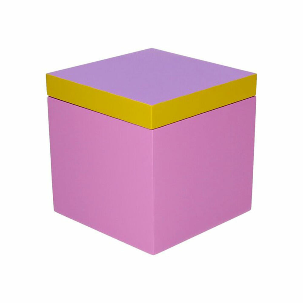 Gift Company Box Neo S, Aufbewahrungsbox, MDF, Lila / Gelb / Rosa, 13 x 13 cm, 1218003014
