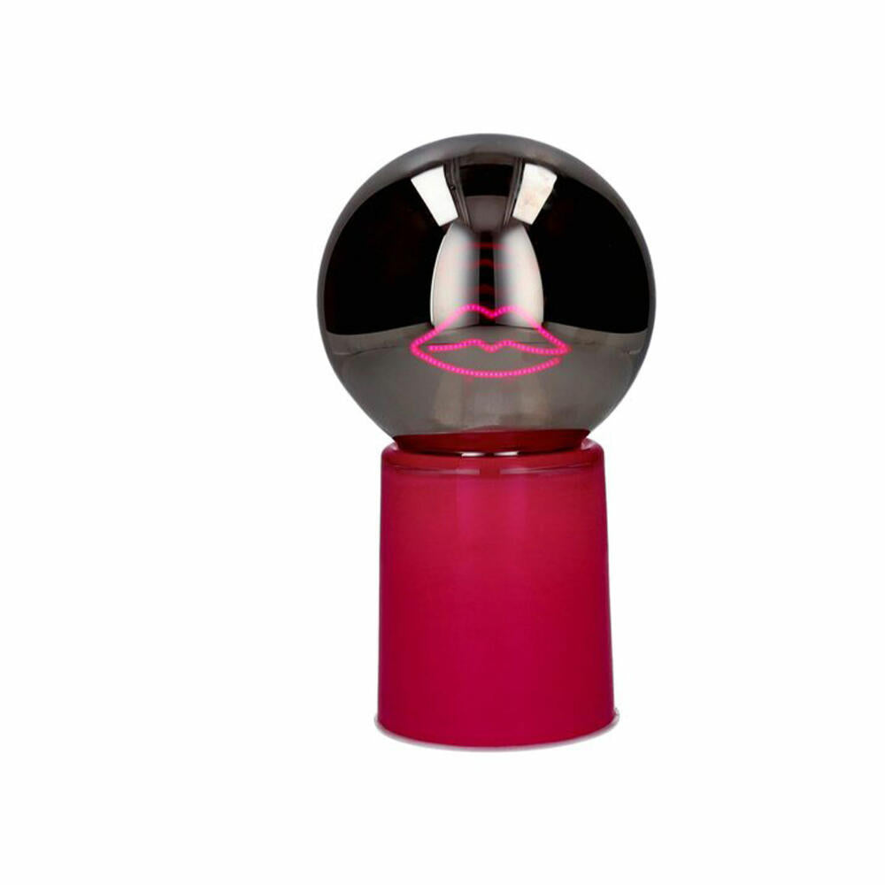 Gift Company LED-Leuchtkugel Glowmance, Lippen, Neonlicht, Dekolicht, Glas / Kunststoff, Pink, H 21 cm, 1217201013