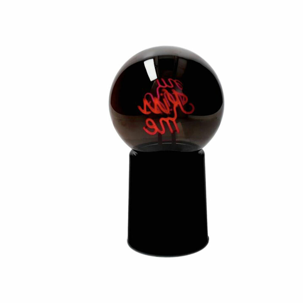 Gift Company LED-Leuchtkugel Glowmance, Kiss Me, Neonlicht, Dekolicht, Glas / Kunststoff, Schwarz, H 21 cm, 1217601002