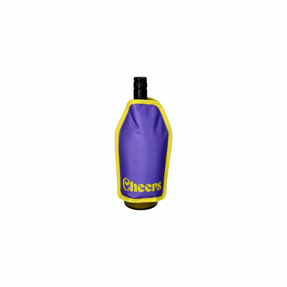 Gift Company Kühlmanschette Froid, Cheers my dears!, Flaschenkühler, Weinkühler, Lila / Gelb, 1218701014