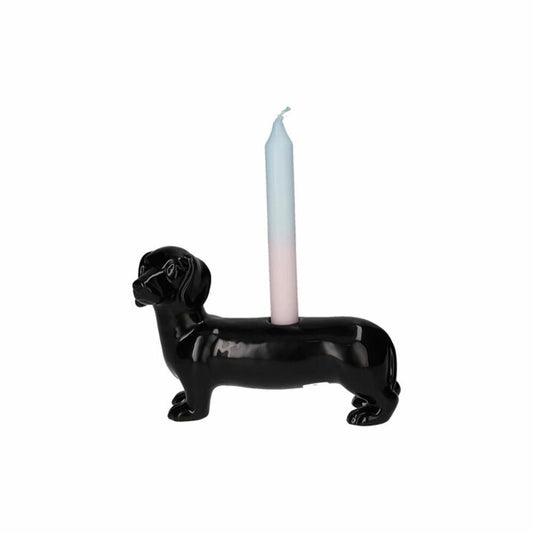 Gift Company Kerzenhalter Mignon, Dackel, Kerzenständer in Hund-Form, Dolomit, Schwarz, H 13.2 cm, 1221401002
