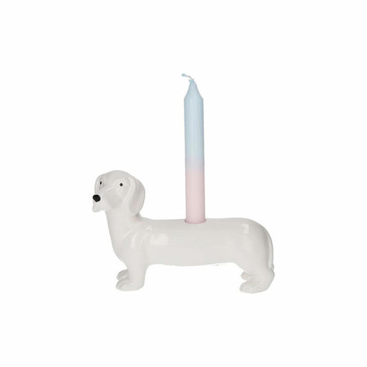 Gift Company Kerzenhalter Mignon, Dackel, Kerzenständer in Hund-Form, Dolomit, Weiß, H 13.2 cm, 1221501001