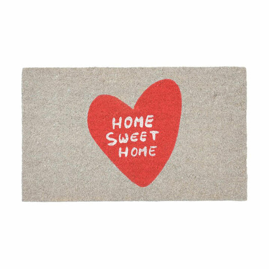 Gift Company Fußmatte Home sweet home, Türmatte, Schmutzfangmatte, Kokos / PVC, Grau / Rot, 75 x 45 cm, 1235501004