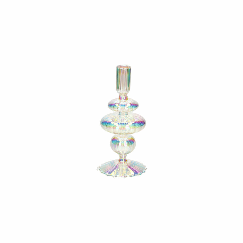 Gift Company Kerzenhalter Voile, Kerzenständer, Glas, Irisierend / Transparent, H 20 cm, 1235003040