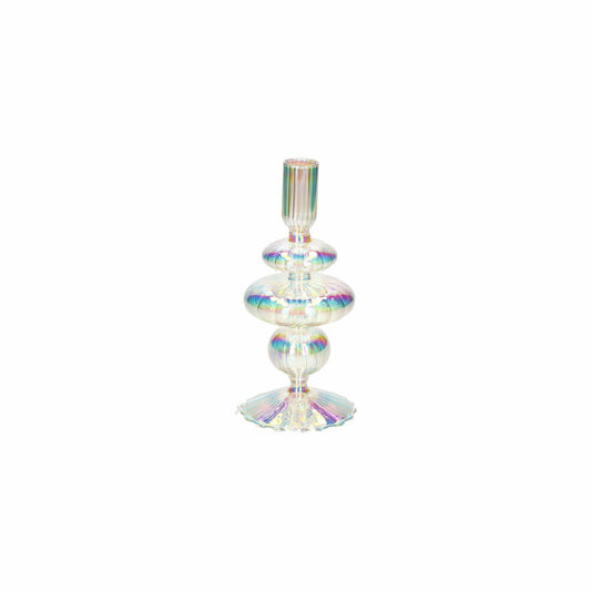 Gift Company Kerzenhalter Voile, Kerzenständer, Glas, Irisierend / Transparent, H 20 cm, 1235003040