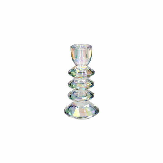 Gift Company Kerzenhalter Sari, Kerzenständer, Kristallglas, Irisierend / Transparent, H 16 cm, 1235104040