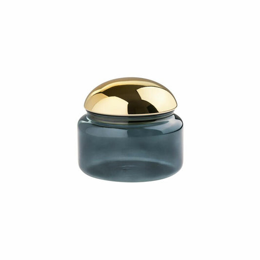 Gift Company Glasdose Voile L, Dose, Aufbewahrungsdose, Glas, Blau / Gold, Ø 14 cm, 1235205009