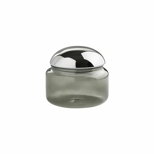 Gift Company Glasdose Voile L, Dose, Aufbewahrungsdose, Glas, Grau / Silber, Ø 14 cm, 1235205004
