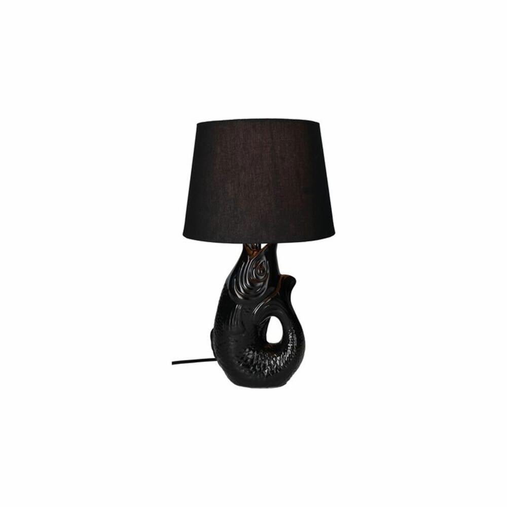 Gift Company Lampe Monsieur Carafon S, Dekoleuchte in Fisch-Form, Steingut, Schwarz, H 44 cm, 1236903002