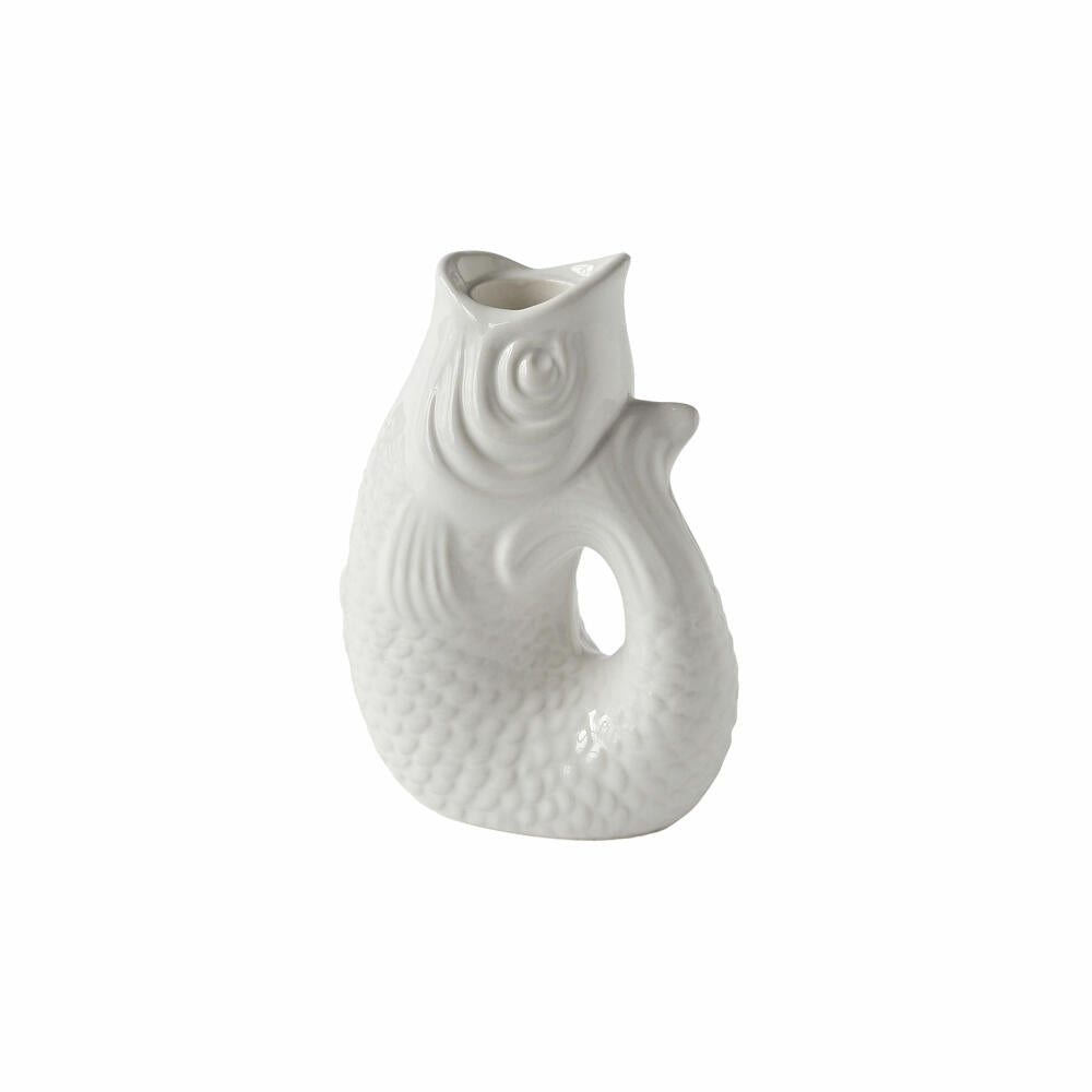 Gift Company Kerzenhalter Monsieur Carafon XS, Kerzenständer in Fisch-Form, Steingut, Weiß, 12.7 cm, 1055302001