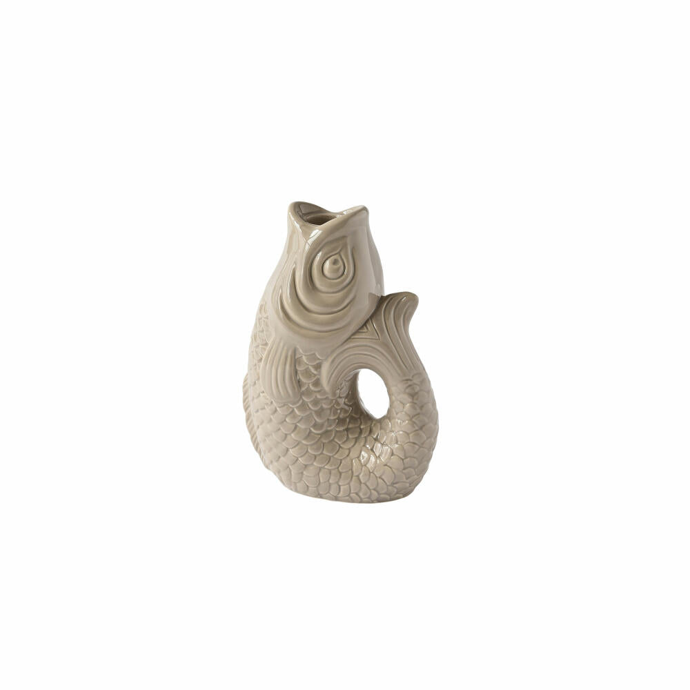 Gift Company candle holder Monsieur Carafon S, candle holder in fish shape, stoneware, sandstone, H 16.2, 1055303029