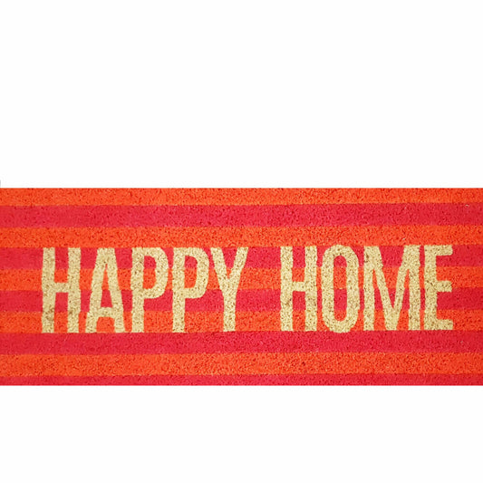 Gift Company Fußmatte Happy Home, Neon, Türmatte, Kokosmatte, Kokos, Vinylrücken, Bunt, 30 x 75 cm, 1055401020