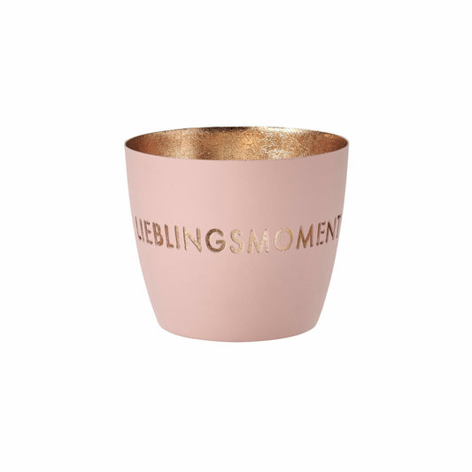 Gift Company Windlicht Madras Lieblingsmoment M, Teelichthalter, Kerzenhalter, Eisen, Blush, Gold, 8.5 cm, 1064104062