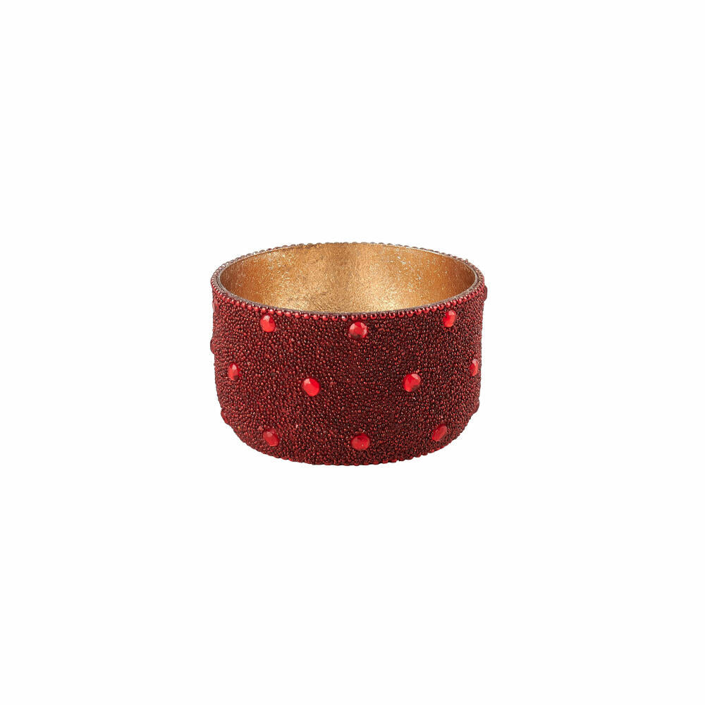 Gift Company Lantern Madras Beads S, Tealight Holder, Candle Holder, Iron / Glass, Red, 8.5 cm, 1074703003