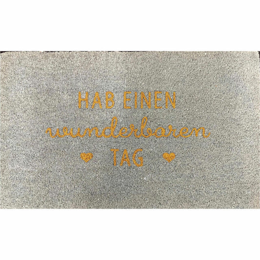 Gift Company Fußmatte Hab einen wunderbaren Tag, Türmatte, Kokosmatte, Kokos, Vinylrücken, Blau, 45 x 75 cm, 1083801009