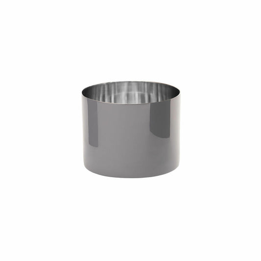 Gift Company Saigon Windlicht M, Teelichthalter, Kerzenhalter, Emaille, Edelstahl, Cool Gray / Silber, H 7.5 cm, 1084304061