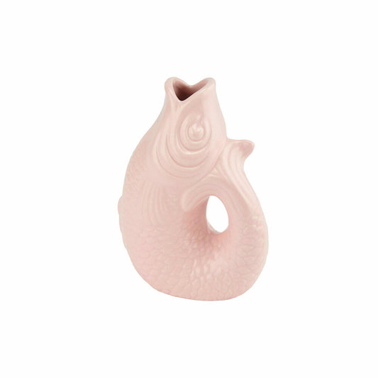 Gift Company Vase Monsieur Carafon XS, Dekovase in Fisch-Form, Steingut, Sea Pink, 13 cm, 1087402012