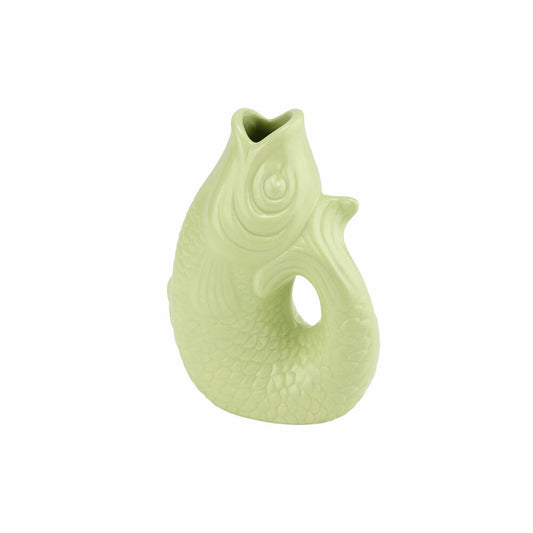 Gift Company Vase Monsieur Carafon XS, Dekovase in Fisch-Form, Steingut, Seafoam, 13 cm, 1087402043