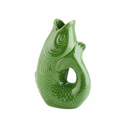 Gift Company Vase Monsieur Carafon S, Dekovase in Fisch-Form, Steingut, Green Bay, 25 cm, 1087403008