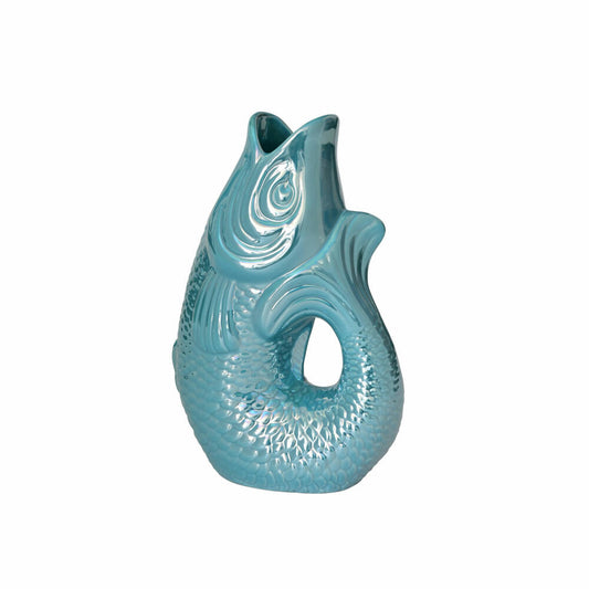 Gift Company Vase Monsieur Carafon S, Dekovase in Fisch-Form, Steingut, Rainbow Ocean, 25.2 cm, 1087403093