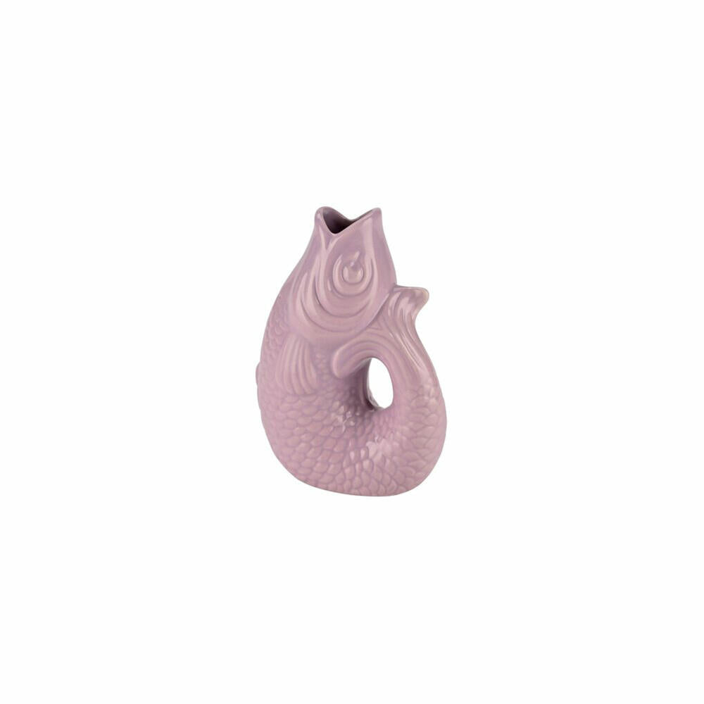 Gift Company Vase Monsieur Carafon XS, decorative vase in fish shape, stoneware, lavender, 13 cm, 1087402014