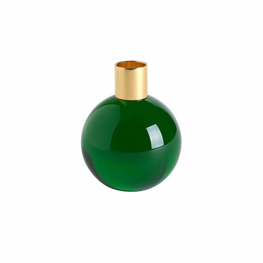 Gift Company Dioptrics Kerzenhalter, Kugel, Kerzenständer, Kerzen Halter, Kristallglas, Grün, H 9.5 cm, 15601008
