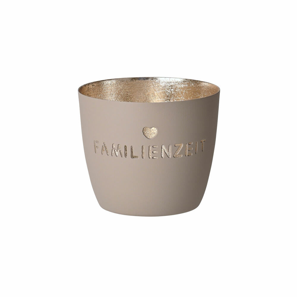 Gift Company Windlicht Madras Familienzeit M, Teelichthalter, Kerzenhalter, Eisen, Sandstone, Gold, 8.5 cm, 1030804029