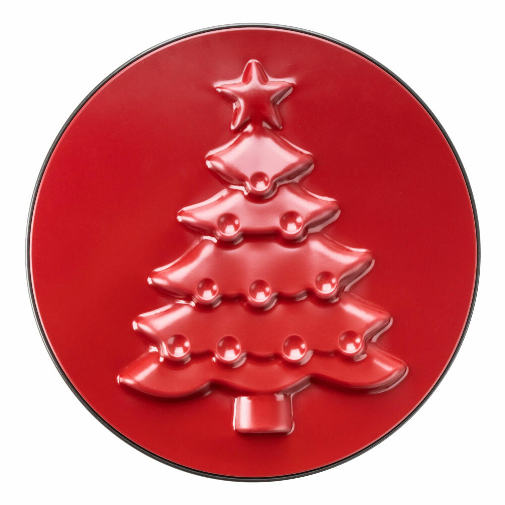 Zenker Sparkling Christmas Springform mit Flach-und Motivboden, Backform, Kuchenform, Kuchen Form, Antihaftbeschichtung, Rot / Schwarz, Ø 26 cm, 6006