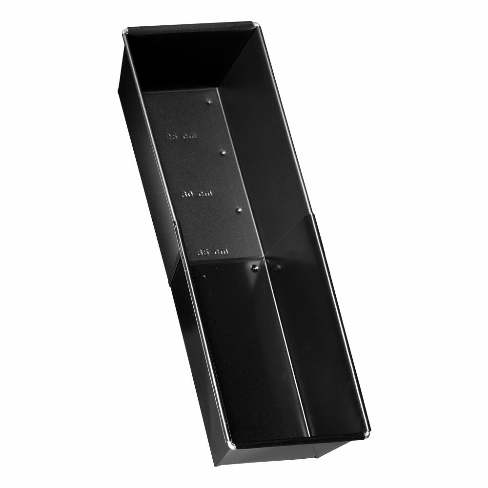 Zenker Black Metallic Brotbackform Ausziehbar, Brot Form, Kastenform, Backform, Kuchenform, Stahlblech mit Antihaftbeschichtung / Antihaft Classic, Schwarz, L 28 - 40 cm, 6518