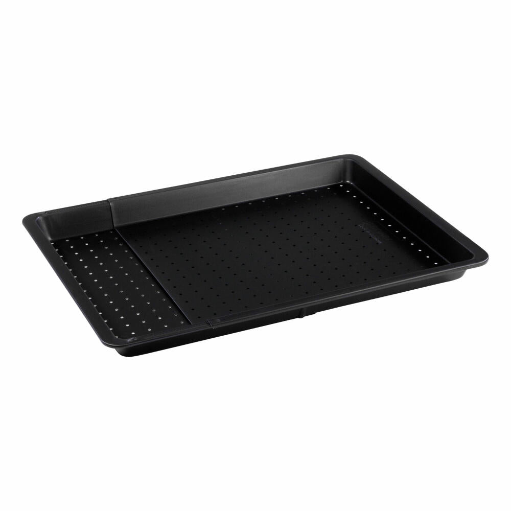 Zenker Black Metallic Baking Tray Extendable Perforated, Baking Tray, Baking Sheet, Cake Tray, Non-Stick Classic, Black, L 37 - 52 cm, 6539