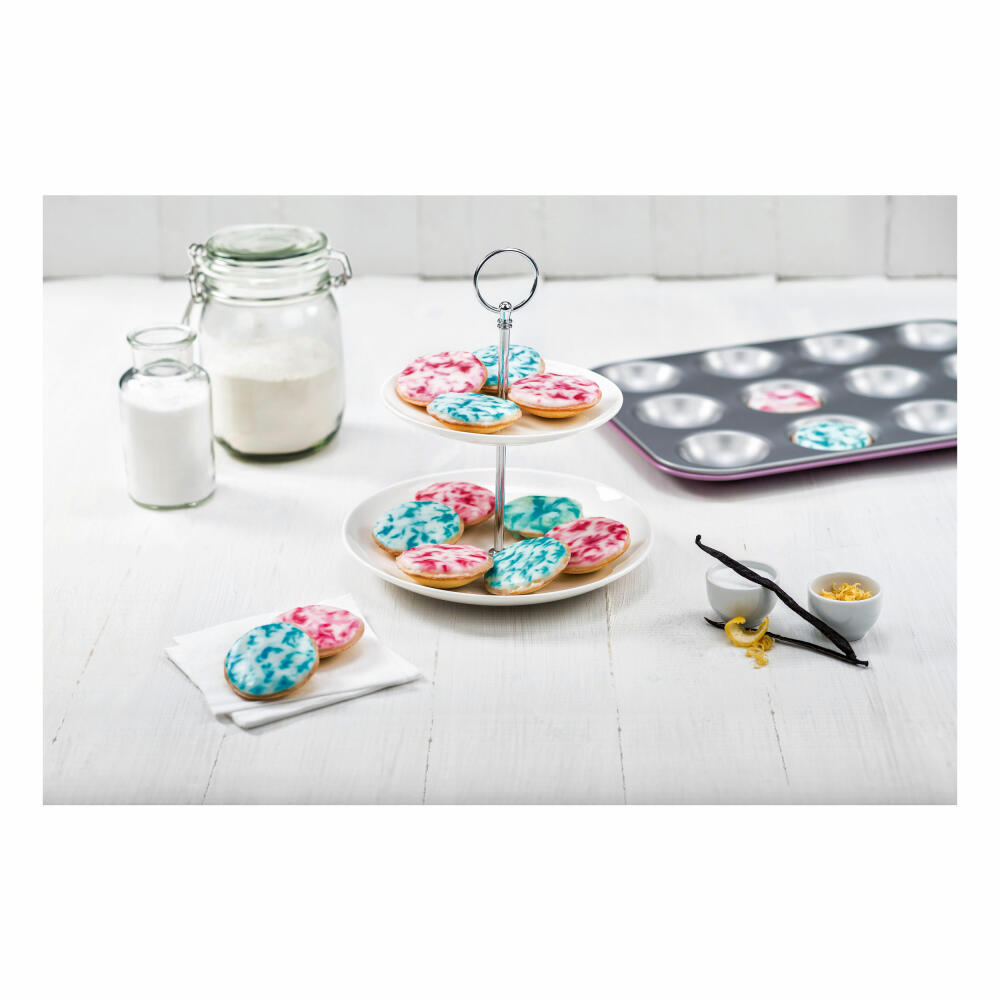 Zenker Creative Studio Miniamerikaner und Florentiner Backblech, Amerikaner Backform, für 12 Mini-Amerikaner / Florentiner, Ilag Special, Frozen Rose / Silber-Grau, L 38.5 cm, 7482