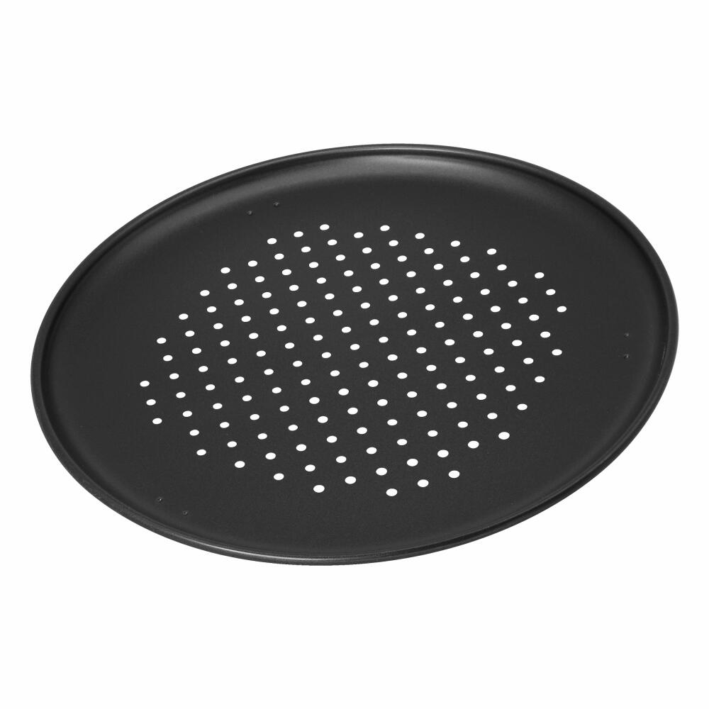 Zenker Special Countries Pizza Set Trio, 6 pcs., pizza tray, pizza wheel, pizza tray, pizza baking tray, Ilag Classic, black, Ø 32 cm, 7512