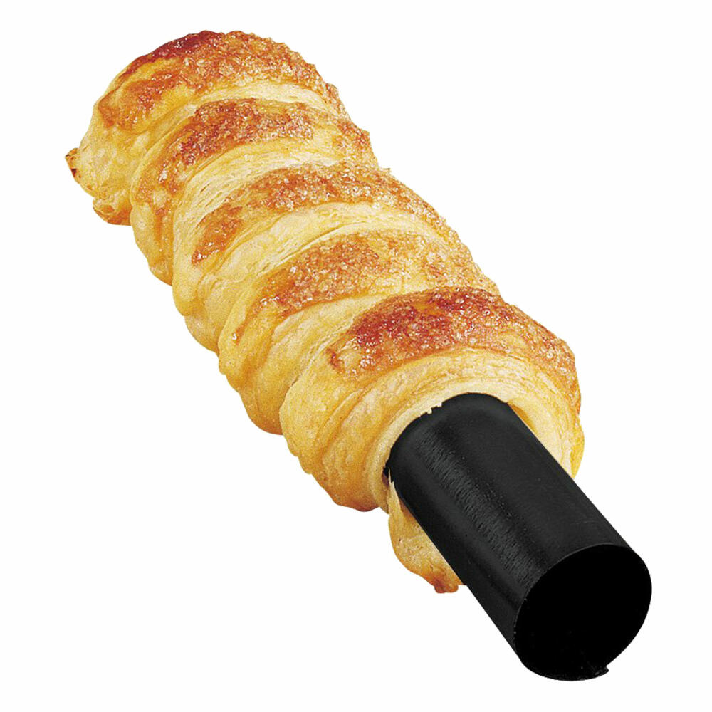 Zenker Schaumrollen-Formen Groß, 4er Set, Schaum Rollen, Sahnerollen, Backröhrchen, Stahlblech, Schwarz, L 13 cm, 7726