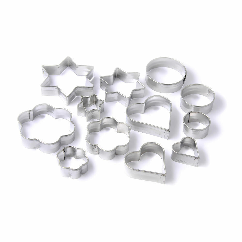 Zenker Terrassen-Ausstecher-Set, 12-tlg., Ausstechform, Ausstech Form, Plätzchen Ausstecher, Weißblech Verzinnt, 7730