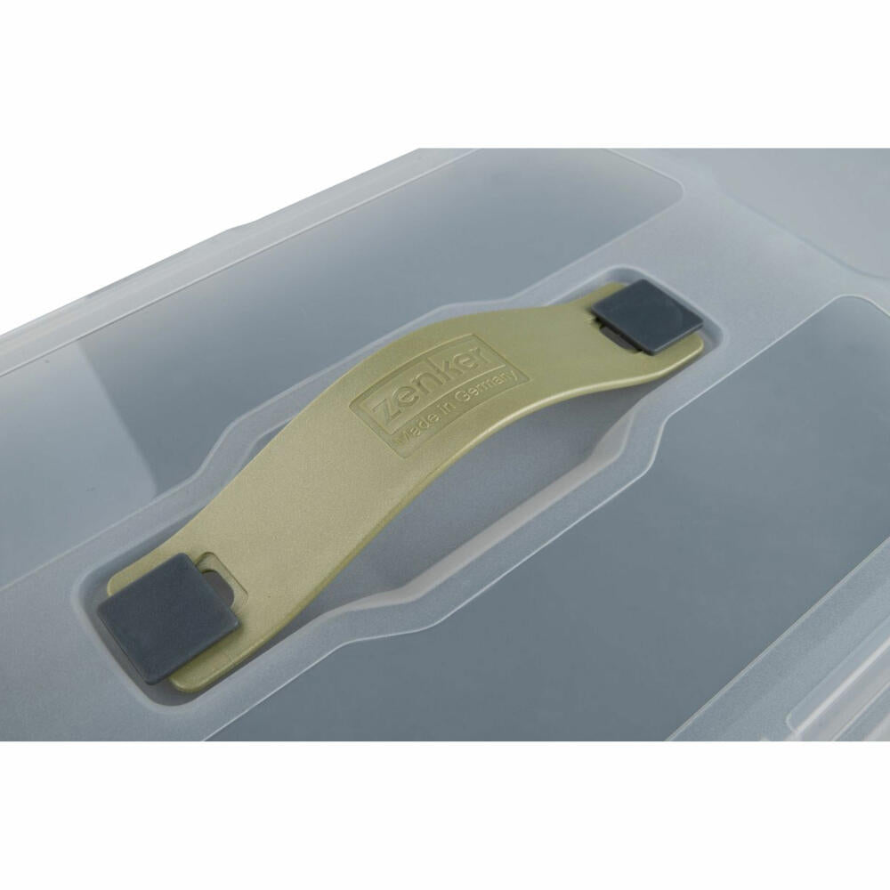 Zenker Dessert-und Auflaufform Bake, Click und Go mit Transporthaube, Backform, Stahlblech, Schwarz, Sparkling Green, Transparent, 34 x 25 cm, 7907