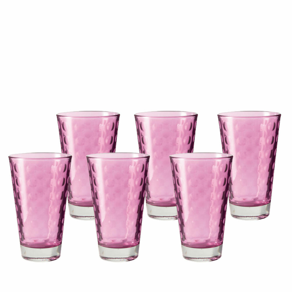 Leonardo Optic long drink glass set of 6, cocktail glass, drinking glass, mug, glass, viola, 200 ml, 14770