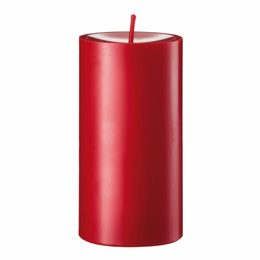 Engels Kerzen Original Stumpen Gegossen, Stumpkerze, Stump Kerze, Paraffin, Zinnober, Ø 8 cm, H 15 cm, 62008015200
