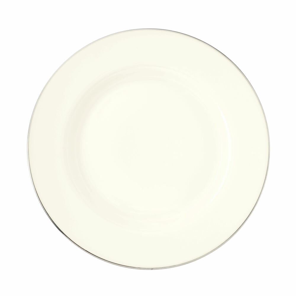 Königlich Tettau Saphir Frühstücksteller Rund, Teller, Kuchenteller, Porzellan, Argento, Ø 21.1 cm, 004.104544
