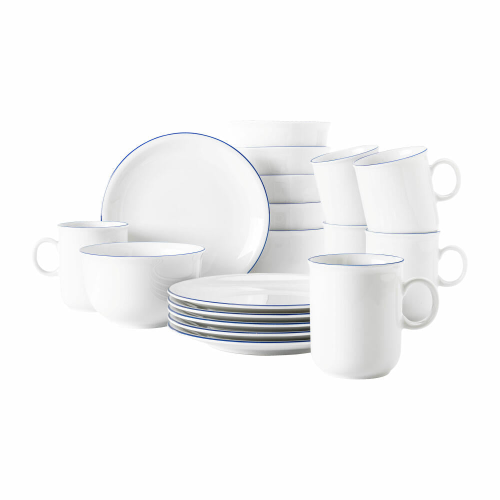 Seltmann Weiden Compact Müslischale, Schale, Schüssel, Porzellan, Blaurand, Ø 12.7 cm, 001.727290