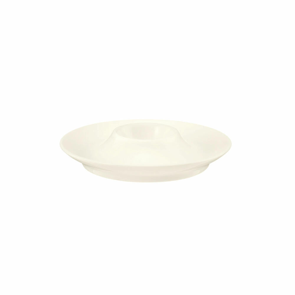 Seltmann Weiden Zoé Fine Diamond egg cup with shelf, egg holder, egg cup, porcelain, cream plain, 001.746262