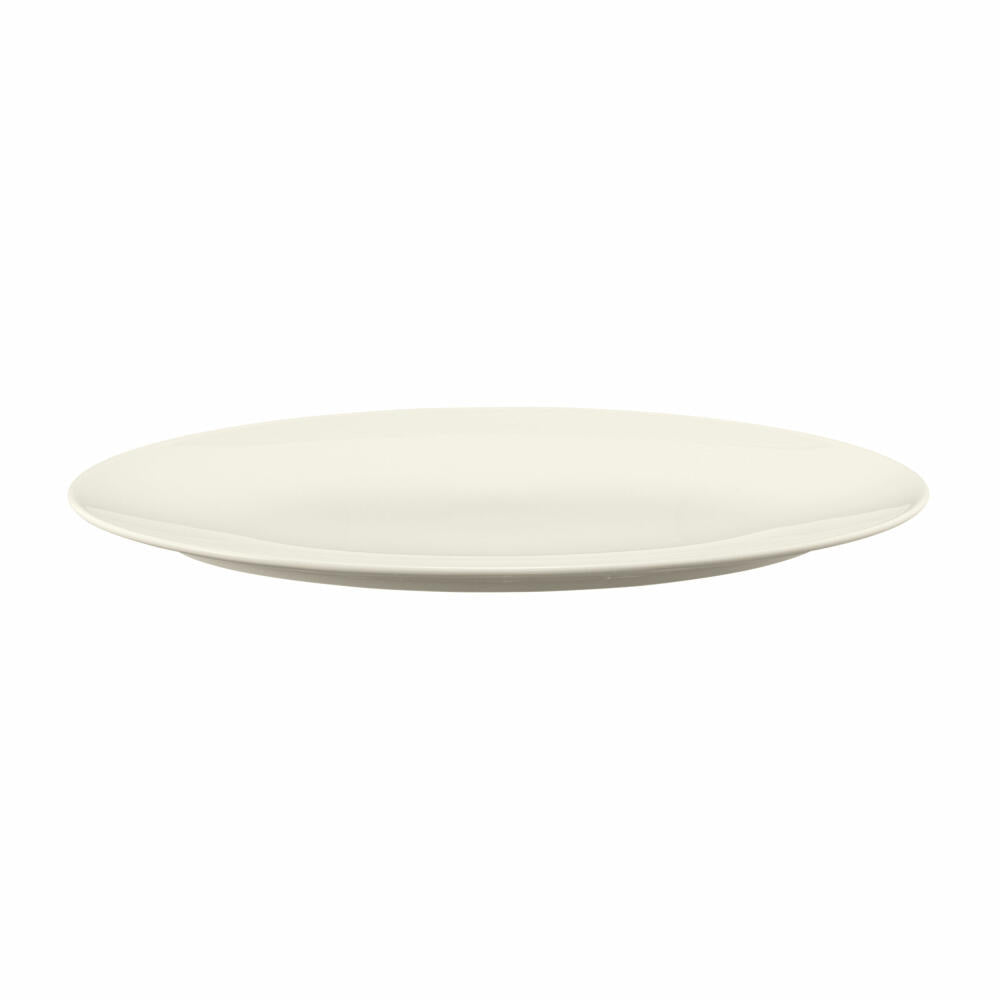 Seltmann Weiden Zoé Fine Diamond Serving Plate Oval, Serving Plate, Porcelain, Cream Uni, 32.9 x 17.9 cm, 001.746265