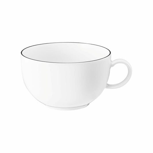 Seltmann Weiden Lido Milchkaffeetasse, Kaffeetasse, Kaffee Tasse, Porzellan, Black Line, 400 ml, 001.749312