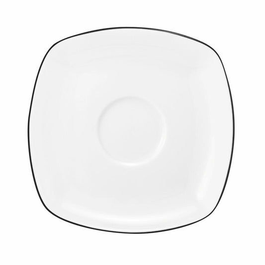 Seltmann Weiden Lido Kombi-Untertasse Eckig, Unterteller, Porzellan, Black Line, 14.6 cm, 001.750527