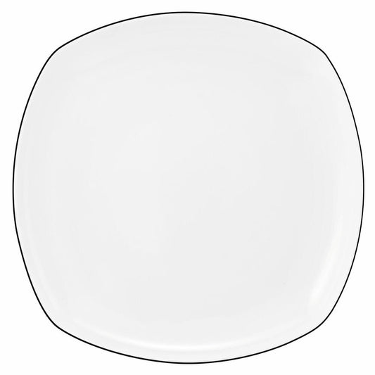 Seltmann Weiden Lido Dinner Plate Square, Plate, Porcelain, Black Line, 26.2 cm, 001.750528
