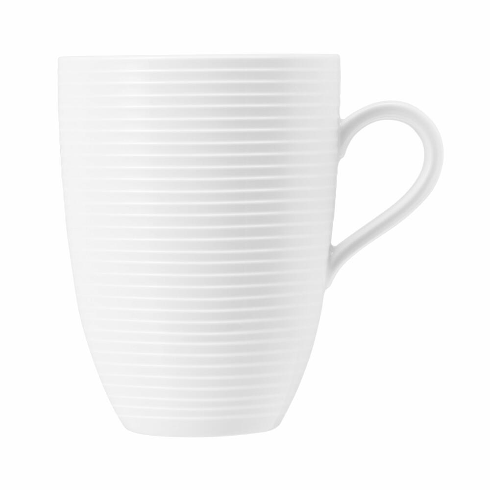 Seltmann Weiden Beat Becher mit Henkel, Henkelbecher, Kaffeebecher, Tasse, Porzellan, Weiß, 350 ml, 001.751346