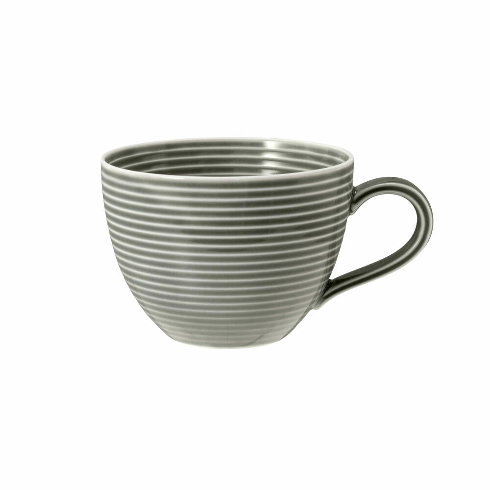 Seltmann Weiden Beat Perlgrau Kaffeeobertasse mit Relief, Kaffeetasse, Kaffee Tasse, Teetasse, Porzellan, Grau, 260 ml, 001.753836