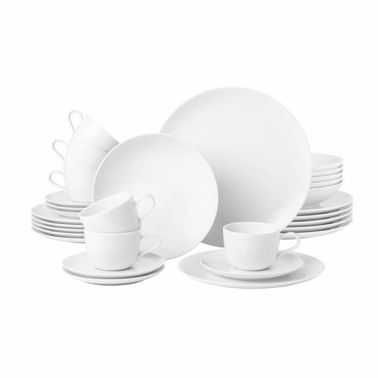 Seltmann Weiden Liberty combination service, 30-piece, tableware set, combination service, tableware, porcelain, white, 001.764450